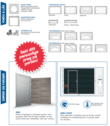 Vinduer, håndtak og dør i port - AS Twobi